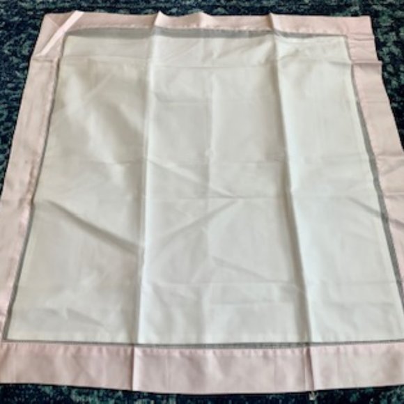 Two White and Pink Linen Euro Shams